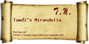 Tamás Mirandella névjegykártya